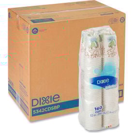 Dixie® PerfecTouch Paper Hot Cups 12 oz. Capacity Coffee Haze Design White/Brown 960/Carton