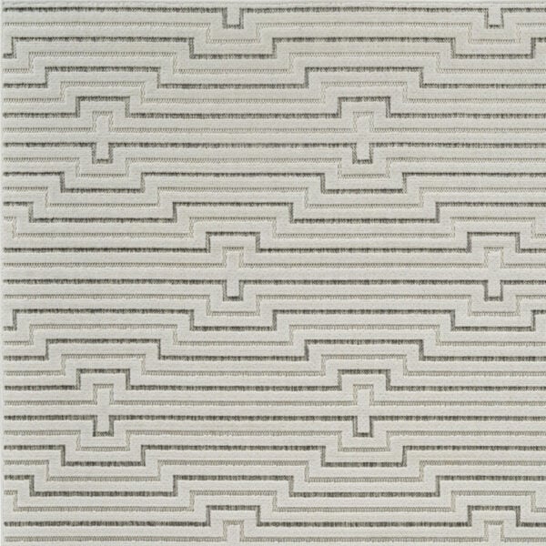 4' X 6' Cream and Beige Geometric Distressed Indoor Outdoor Area Rug