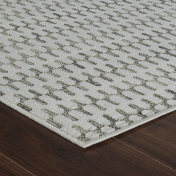 8' X 10' Cream and Beige Geometric Distressed Indoor Outdoor Area Rug