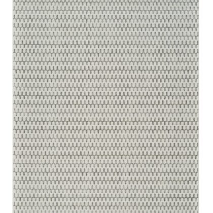 8' X 10' Cream and Beige Geometric Distressed Indoor Outdoor Area Rug