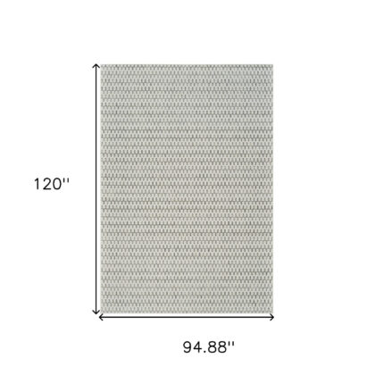 8' X 10' Cream and Beige Geometric Distressed Indoor Outdoor Area Rug