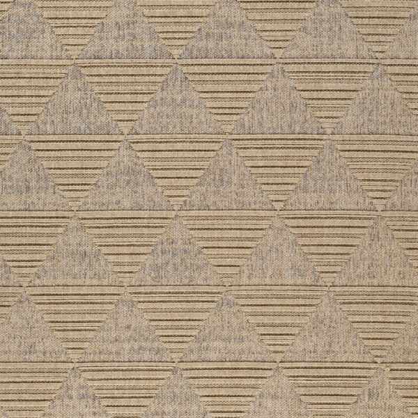 4' X 6' Beige and Brown Geometric Distressed Indoor Outdoor Area Rug