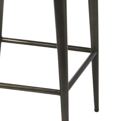 32" Brown and Black Manufactured Wood and Iron Bar Chair