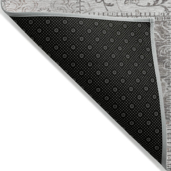 3' X 5' Taupe Patchwork Washable Indoor Outdoor Area Rug