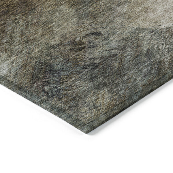 9' X 12' Chocolate And Beige Abstract Washable Indoor Outdoor Area Rug