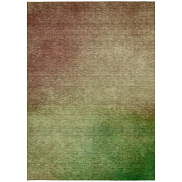 10' X 14' Blush Taupe And Green Ombre Washable Indoor Outdoor Area Rug