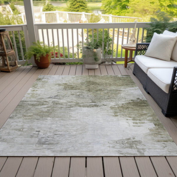 10' X 14' Taupe Beige And Brown Abstract Washable Indoor Outdoor Area Rug