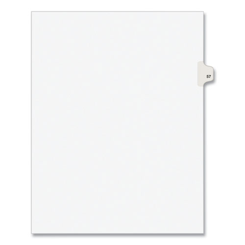 Preprinted Legal Exhibit Side Tab Index Dividers, Avery Style, 10-Tab, 57, 11 x 8.5, White, 25/Pack, (1057)