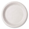 Nourish Molded Fiber Tableware, Compostable, Plate, Sugarcane, 9" dia, White, 500/Carton