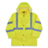GloWear 8366 Class 3 Lightweight Hi-Vis Rain Jacket, Polyester, 4X-Large, Lime