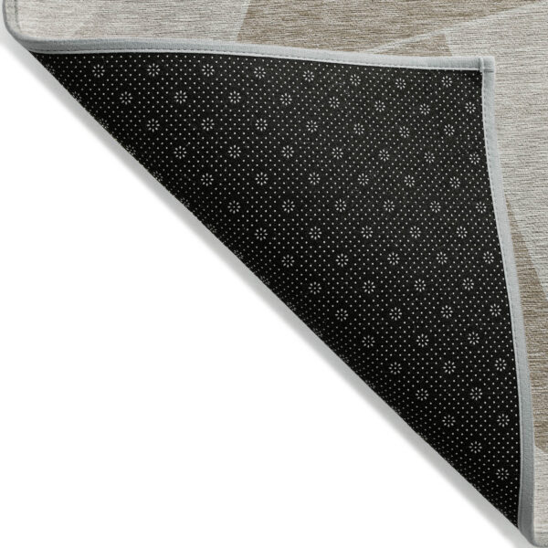 3' X 5' Taupe Brown And Beige Geometric Washable Indoor Outdoor Area Rug