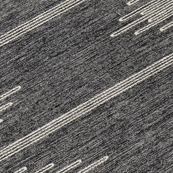 8' X 10' Charcoal And Ivory Abstract Washable Indoor Outdoor Area Rug
