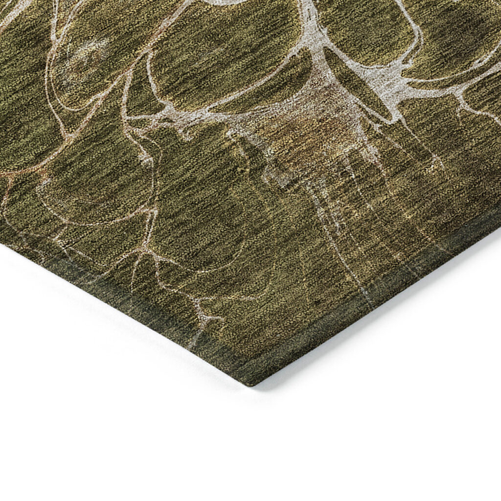 10' X 14' Chocolate And Gray Abstract Washable Indoor Outdoor Area Rug