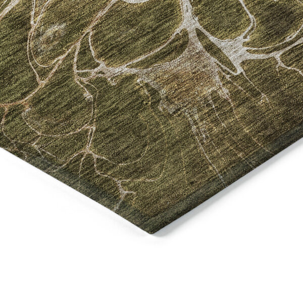 10' X 14' Chocolate And Gray Abstract Washable Indoor Outdoor Area Rug