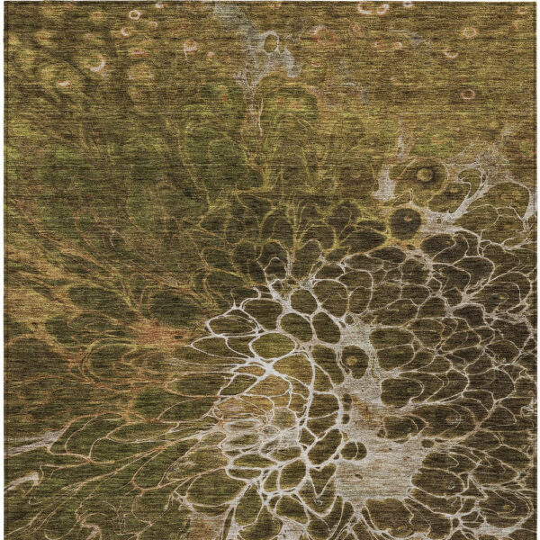10' X 14' Chocolate And Gray Abstract Washable Indoor Outdoor Area Rug