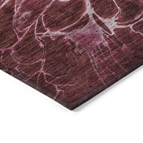 10' X 14' Merlot Blush And Gray Abstract Washable Indoor Outdoor Area Rug