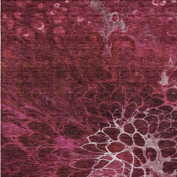 10' X 14' Merlot Blush And Gray Abstract Washable Indoor Outdoor Area Rug