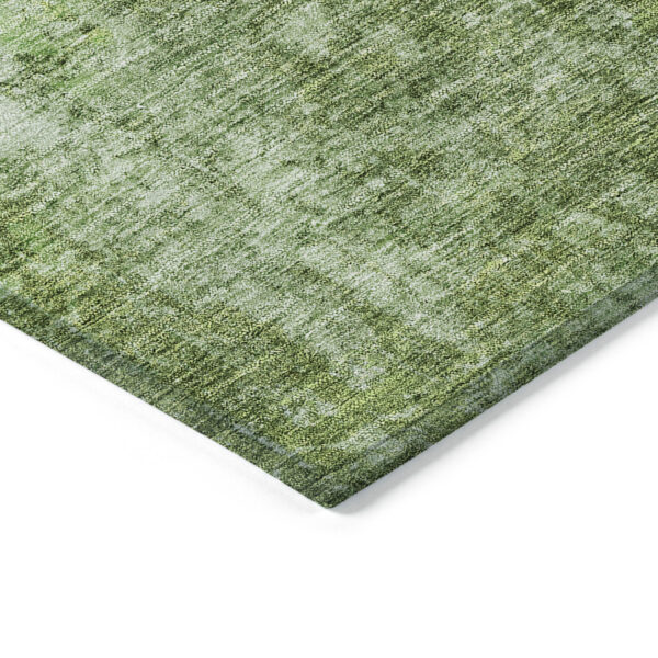 10' X 14' Olive Green And Artichoke Green Abstract Washable Indoor Outdoor Area Rug