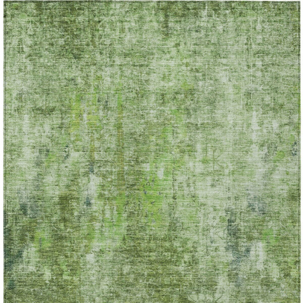 10' X 14' Olive Green And Artichoke Green Abstract Washable Indoor Outdoor Area Rug