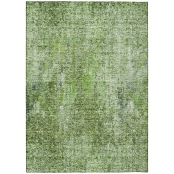 10' X 14' Olive Green And Artichoke Green Abstract Washable Indoor Outdoor Area Rug