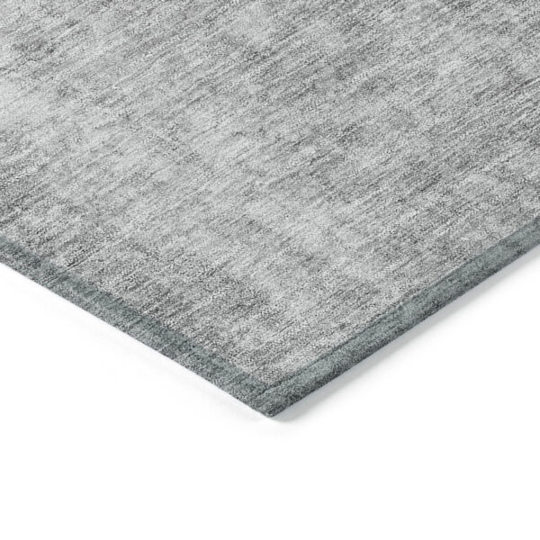 3' X 5' Gray Silver And Charcoal Abstract Washable Indoor Outdoor Area Rug