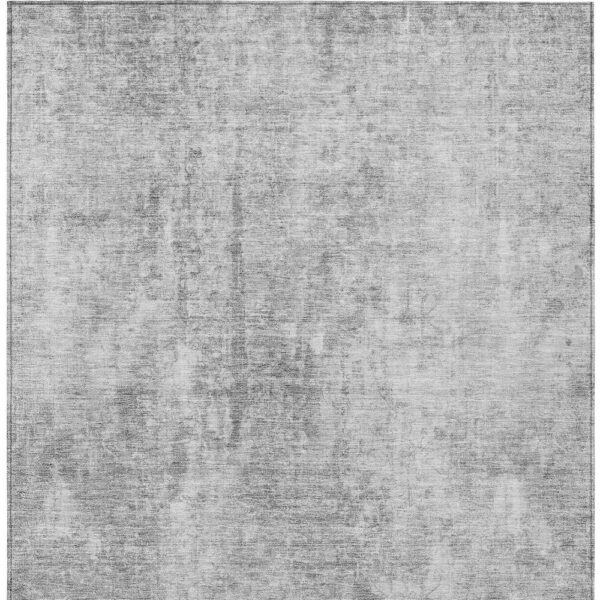 3' X 5' Gray Silver And Charcoal Abstract Washable Indoor Outdoor Area Rug