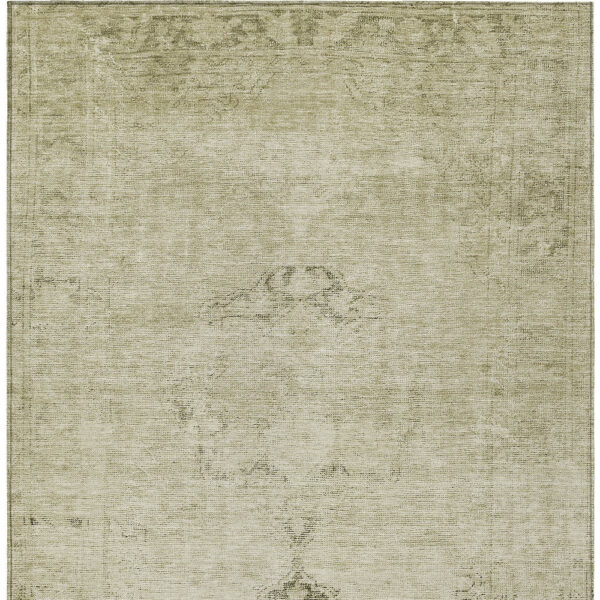 5' X 8' Beige Taupe And Brown Oriental Washable Indoor Outdoor Area Rug