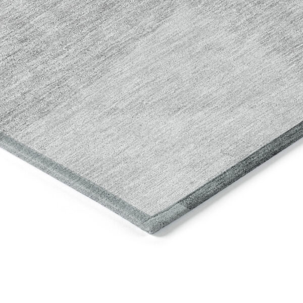3' X 5' Gray Silver And Ivory Geometric Washable Indoor Outdoor Area Rug
