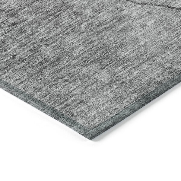 5' X 8' Gray Charcoal And Silver Abstract Washable Indoor Outdoor Area Rug