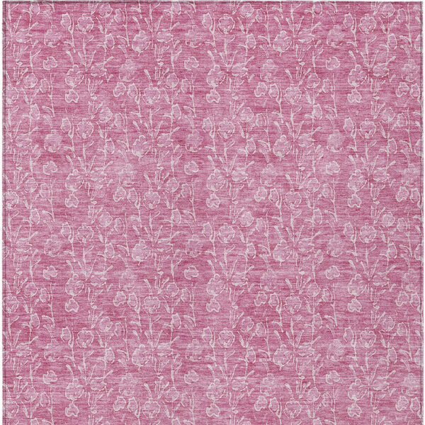 5' X 8' Blush And Ivory Floral Washable Indoor Outdoor Area Rug