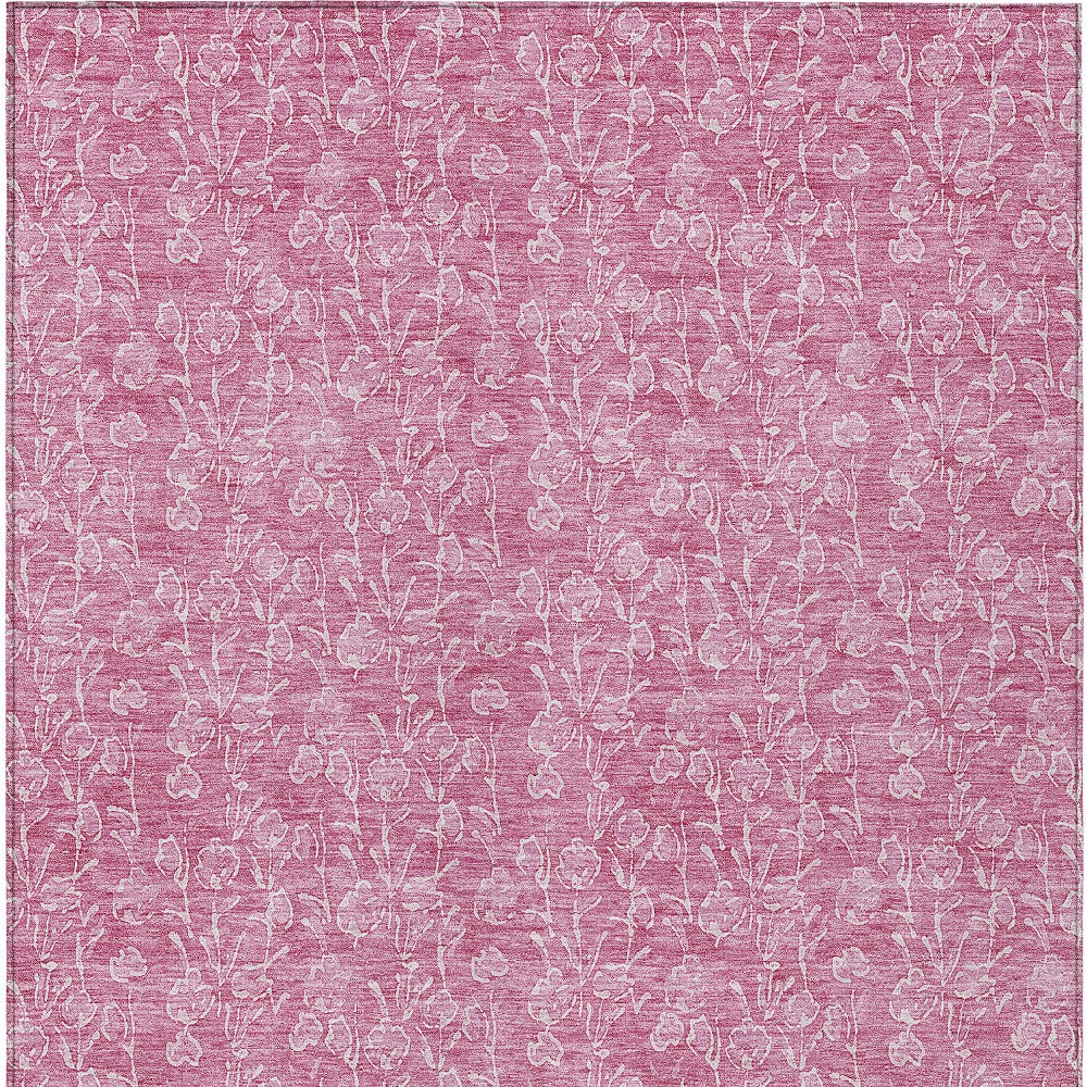 5' X 8' Blush And Ivory Floral Washable Indoor Outdoor Area Rug