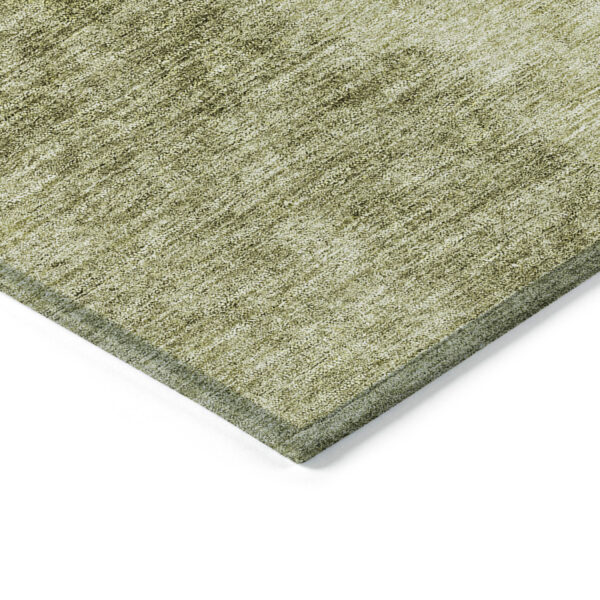 5' X 8' Olive Green And Artichoke Green Ombre Washable Indoor Outdoor Area Rug
