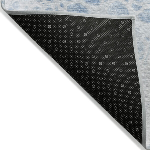 10' X 14' Sky Blue And Denim Blue Nautical Washable Indoor Outdoor Area Rug