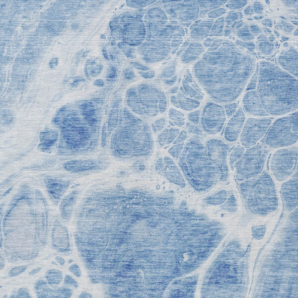 10' X 14' Sky Blue And Denim Blue Nautical Washable Indoor Outdoor Area Rug