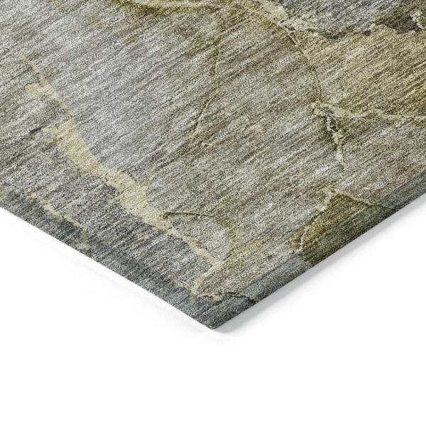 8' X 10' Taupe Brown And Gray Abstract Washable Indoor Outdoor Area Rug