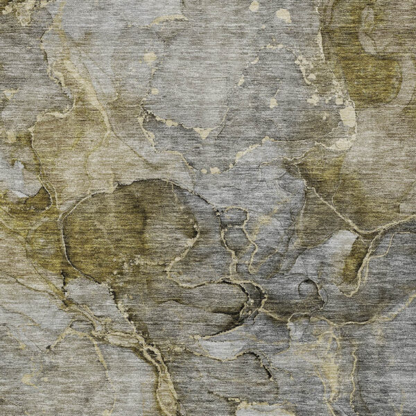 8' X 10' Taupe Brown And Gray Abstract Washable Indoor Outdoor Area Rug
