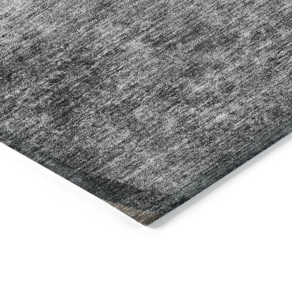 3' X 5' Gray Chocolate And Silver Abstract Washable Indoor Outdoor Area Rug
