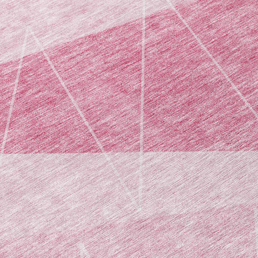 8' X 10' Pink Mauve And Blush Geometric Washable Indoor Outdoor Area Rug