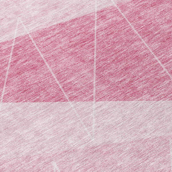 8' X 10' Pink Mauve And Blush Geometric Washable Indoor Outdoor Area Rug