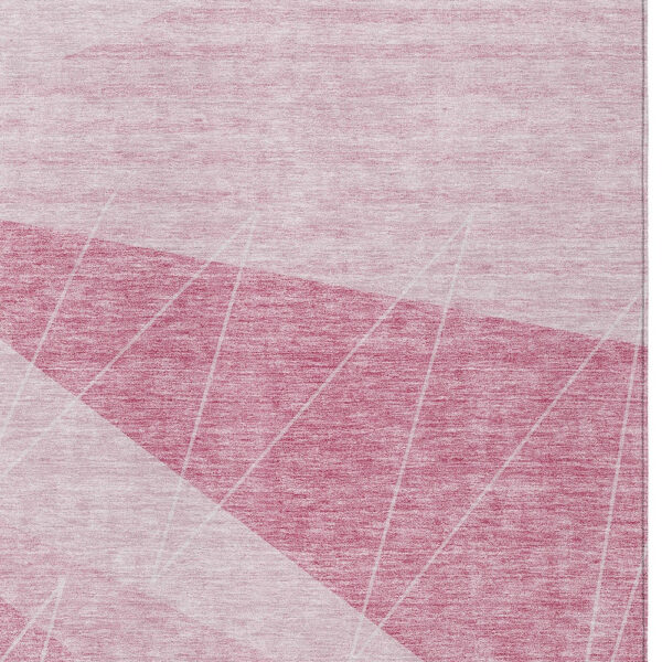 8' X 10' Pink Mauve And Blush Geometric Washable Indoor Outdoor Area Rug