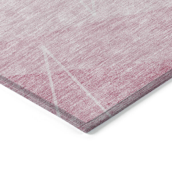 8' X 10' Pink Mauve And Blush Geometric Washable Indoor Outdoor Area Rug