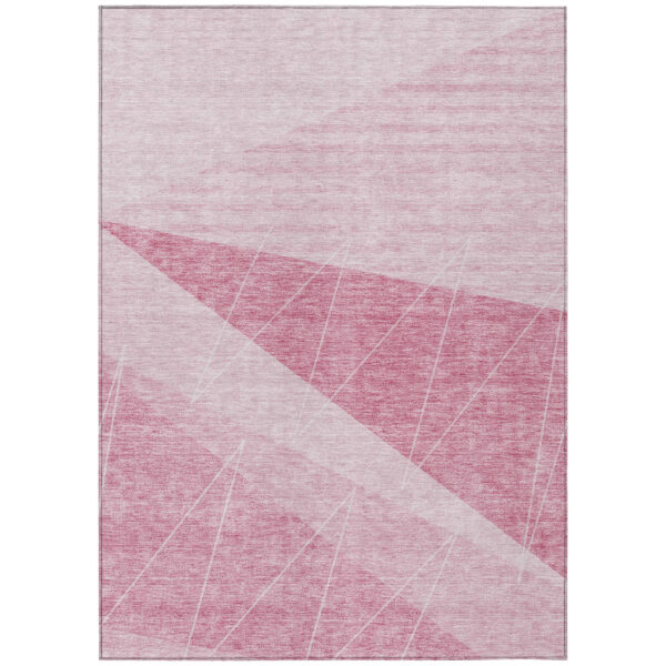 8' X 10' Pink Mauve And Blush Geometric Washable Indoor Outdoor Area Rug