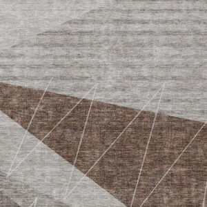 9' X 12' Gray Silver And Taupe Geometric Washable Indoor Outdoor Area Rug