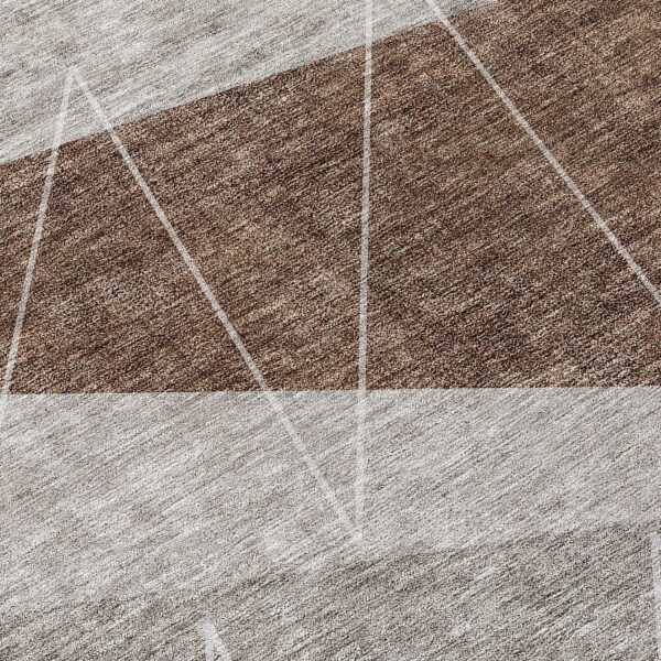 9' X 12' Gray Silver And Taupe Geometric Washable Indoor Outdoor Area Rug