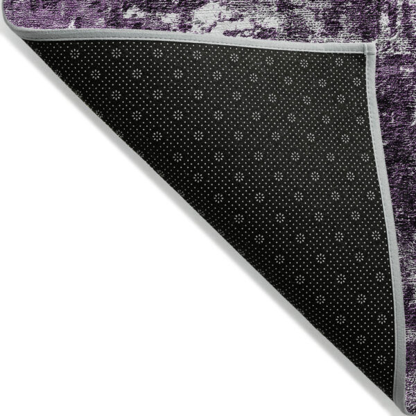 10' X 14' Eggplant Purple And Lavender Abstract Washable Indoor Outdoor Area Rug
