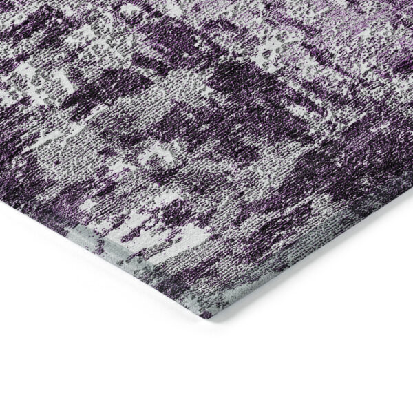 10' X 14' Eggplant Purple And Lavender Abstract Washable Indoor Outdoor Area Rug