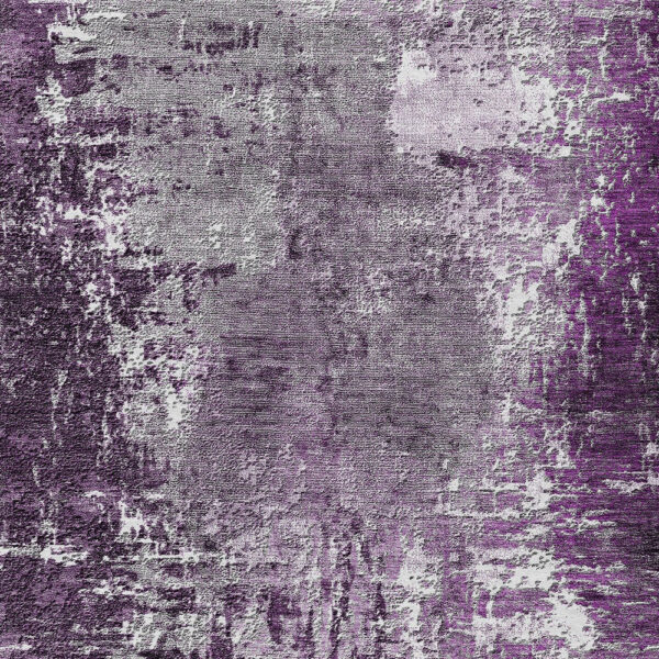 10' X 14' Eggplant Purple And Lavender Abstract Washable Indoor Outdoor Area Rug