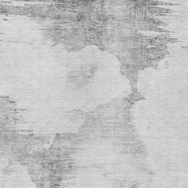 5' X 8' Silver Gray And Pewter Abstract Washable Indoor Outdoor Area Rug