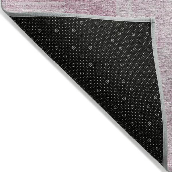 5' X 8' Blush Pink And Mauve Geometric Washable Indoor Outdoor Area Rug
