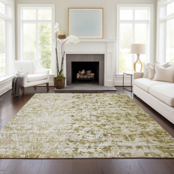10' X 14' Taupe Beige And Ivory Abstract Washable Indoor Outdoor Area Rug